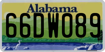 AL license plate 66DW089
