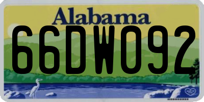AL license plate 66DW092