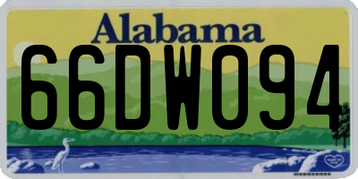 AL license plate 66DW094