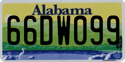 AL license plate 66DW099