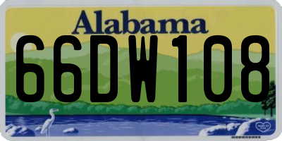 AL license plate 66DW108