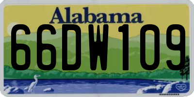 AL license plate 66DW109