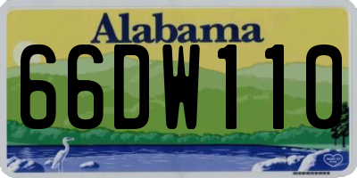 AL license plate 66DW110