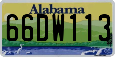 AL license plate 66DW113