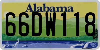 AL license plate 66DW118