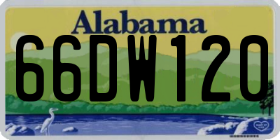 AL license plate 66DW120