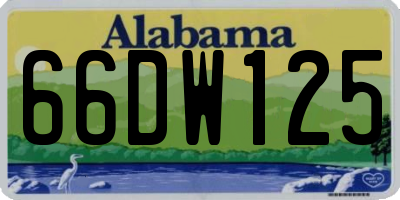 AL license plate 66DW125