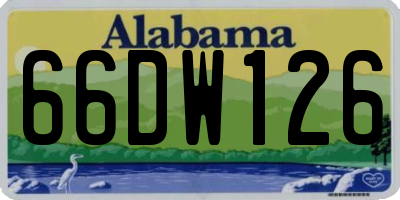 AL license plate 66DW126