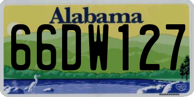 AL license plate 66DW127