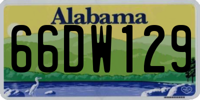 AL license plate 66DW129