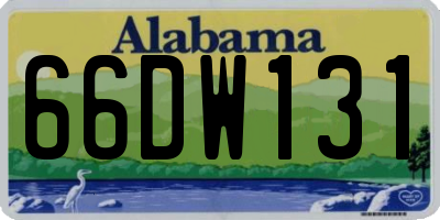 AL license plate 66DW131