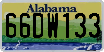 AL license plate 66DW133