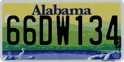 AL license plate 66DW134