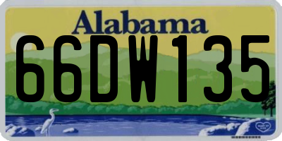 AL license plate 66DW135