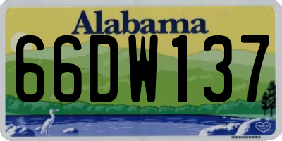 AL license plate 66DW137