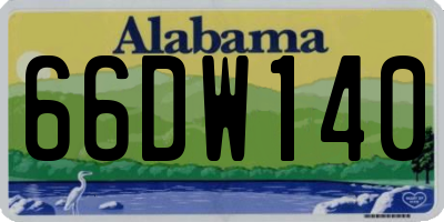 AL license plate 66DW140