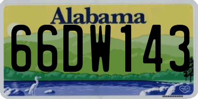 AL license plate 66DW143