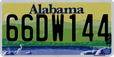 AL license plate 66DW144