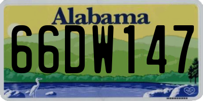 AL license plate 66DW147