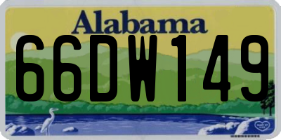 AL license plate 66DW149