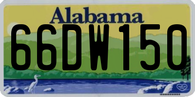 AL license plate 66DW150