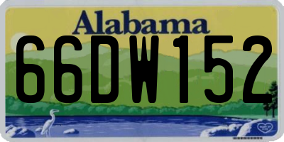 AL license plate 66DW152