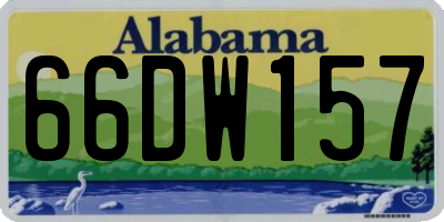 AL license plate 66DW157
