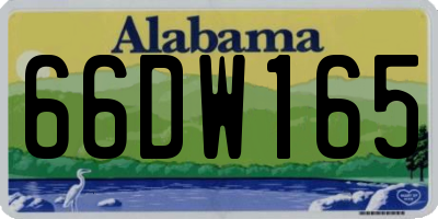 AL license plate 66DW165