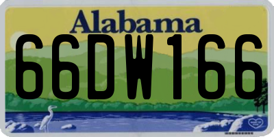 AL license plate 66DW166