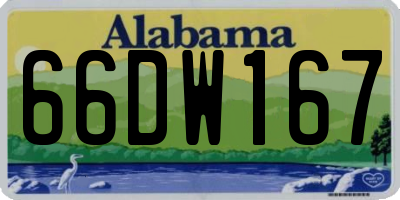 AL license plate 66DW167