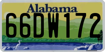 AL license plate 66DW172