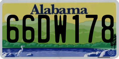 AL license plate 66DW178