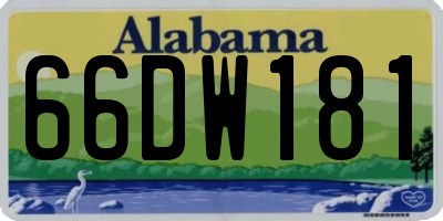 AL license plate 66DW181