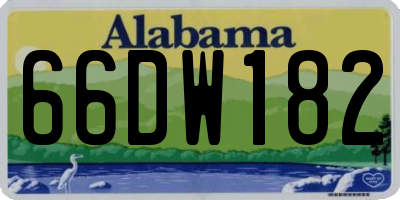 AL license plate 66DW182