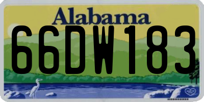 AL license plate 66DW183