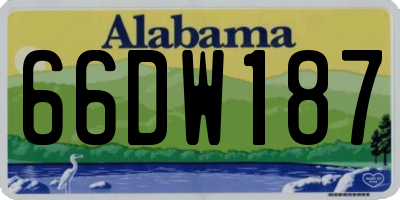 AL license plate 66DW187