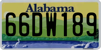 AL license plate 66DW189