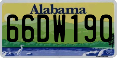 AL license plate 66DW190