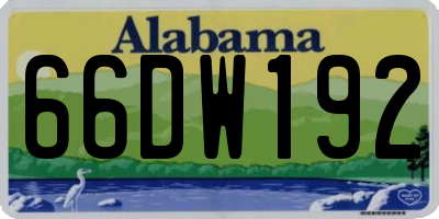 AL license plate 66DW192
