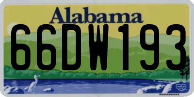 AL license plate 66DW193