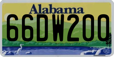 AL license plate 66DW200