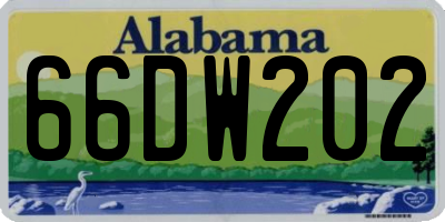 AL license plate 66DW202