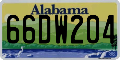 AL license plate 66DW204