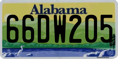AL license plate 66DW205