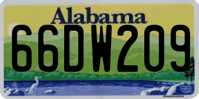 AL license plate 66DW209