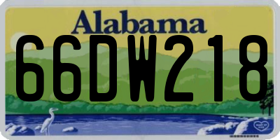 AL license plate 66DW218