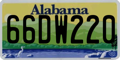 AL license plate 66DW220