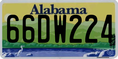 AL license plate 66DW224