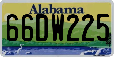 AL license plate 66DW225