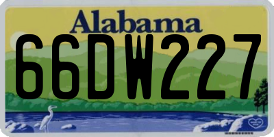 AL license plate 66DW227